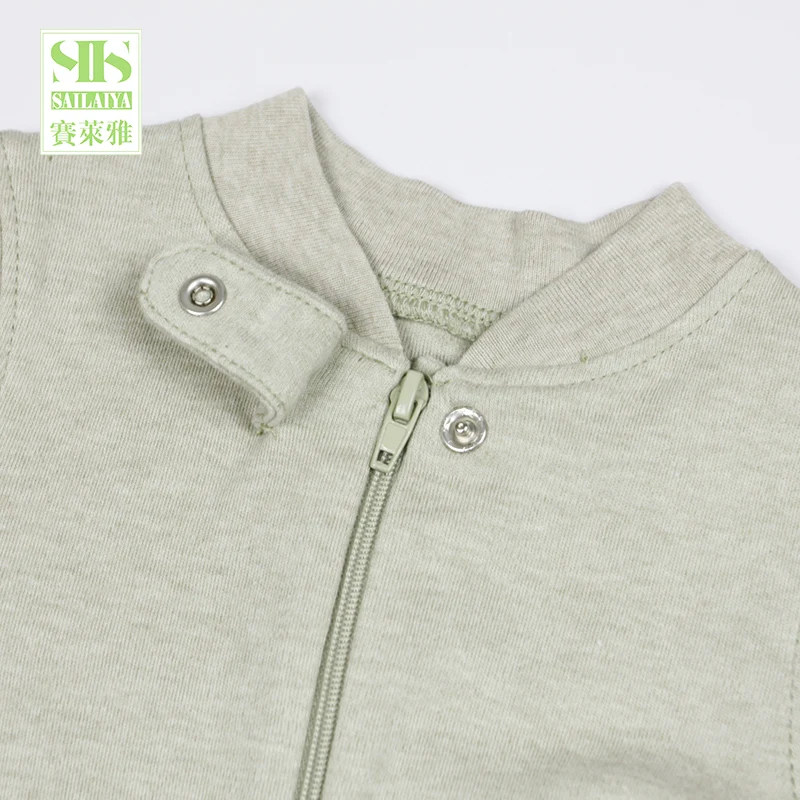 
newborn baby 100% organic cotton baby pajama baby clothes with feet zipper rompers 