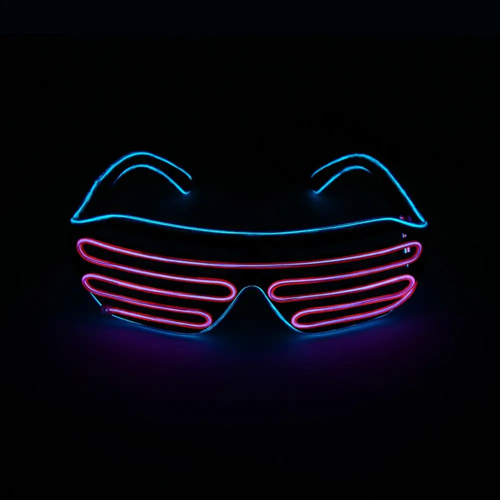 Fashion Cool Flashing Light Up Rave Glasses EL Wire LED Glasses for Nightclub Crazy Glowing Dance Party Costume