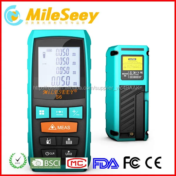 Низкая цена Mileseey S6 60 М расстояние с лазерной указкой Мини Digital электрический мера