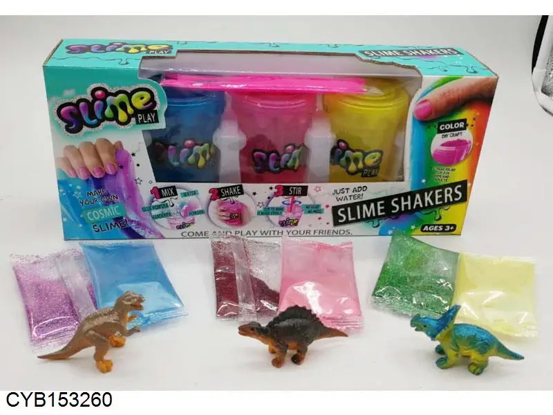 Educational diy shake  set Hot cheap promotional gift colorful  make  crystal slime making kit supplies