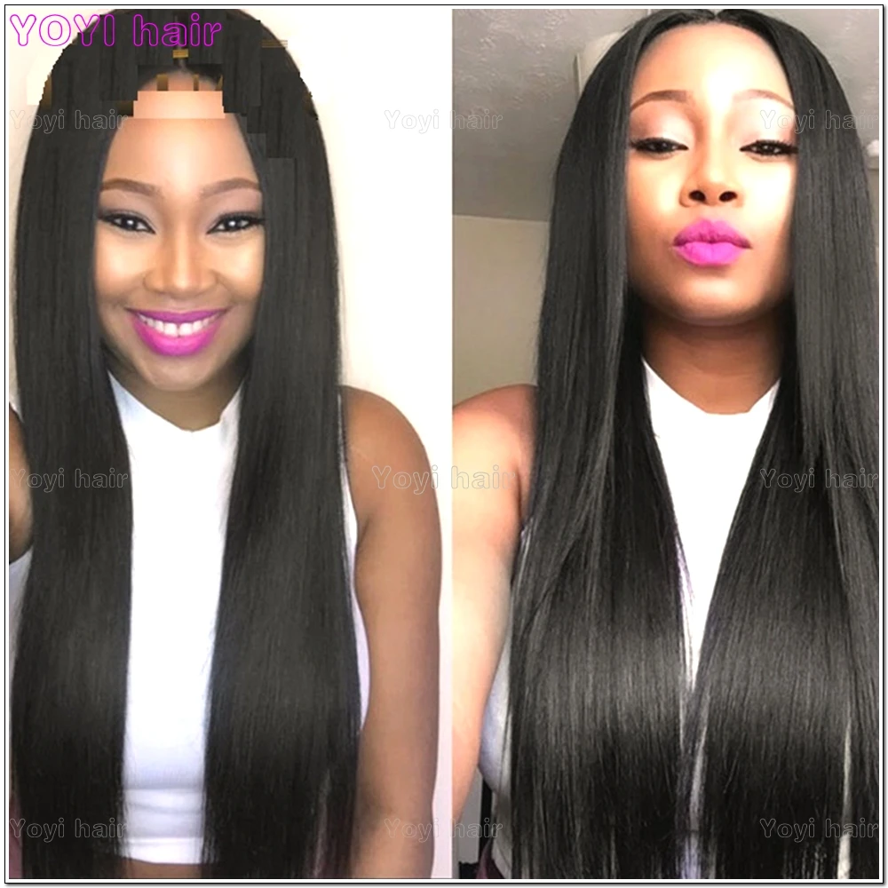 Alibaba Best selling light yaki clip on hair silk straight