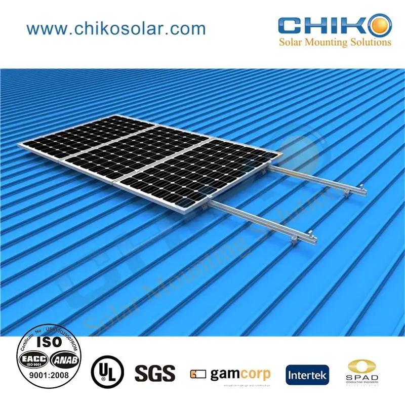 CHIKO Lysaght Klip-lok rooftop mounting structure solar system stand for Metal Roof solar panel