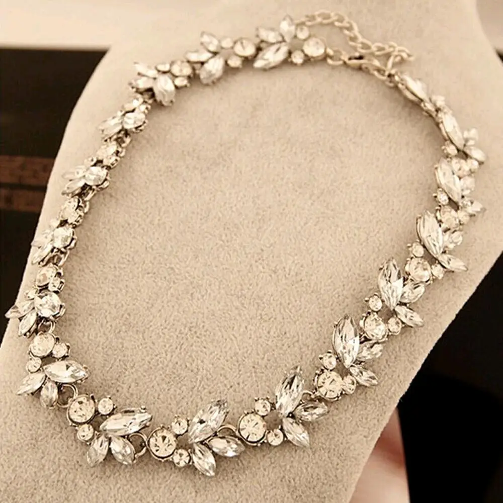 1x Charm Chunky Crystal Statement Bib Chain Choker Pendant Necklace Jewe xl