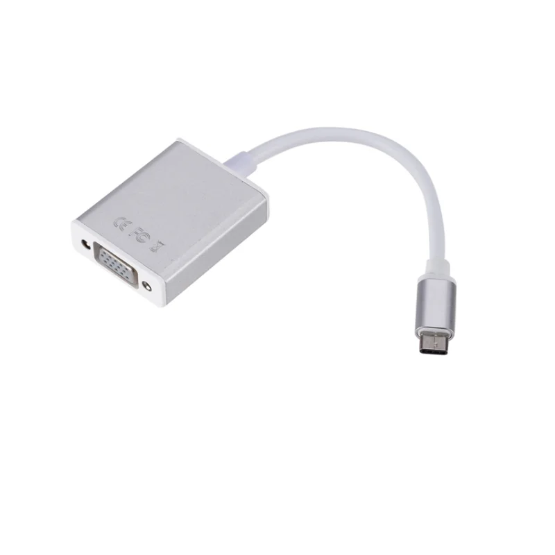Поддержка 1080P USB 3.1 Type-C Мужской к VGA Женский конвертерный кабель Адаптер для ноутбука к проектору HDTV дисплей USB C к V