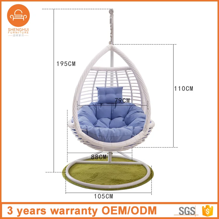 
Indian Style PE Rattan Bird Nest Balcony Outdoor Indoor Wicker Cocoon Hanging Swing Egg Chair 