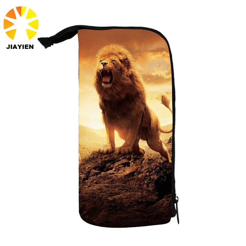 3D лев печать пользовательские оптовая плюшевые пенал для детей