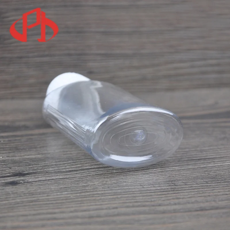 100ml transparent PET plastic mini oblate clear liquor bottles empty pocket water bottle with screw cap