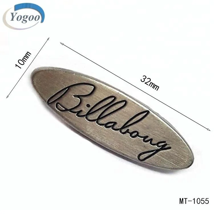 Fashion Oval Brand Logo Metal Plate Engraved Custom Metal Logo Plate for Handbags