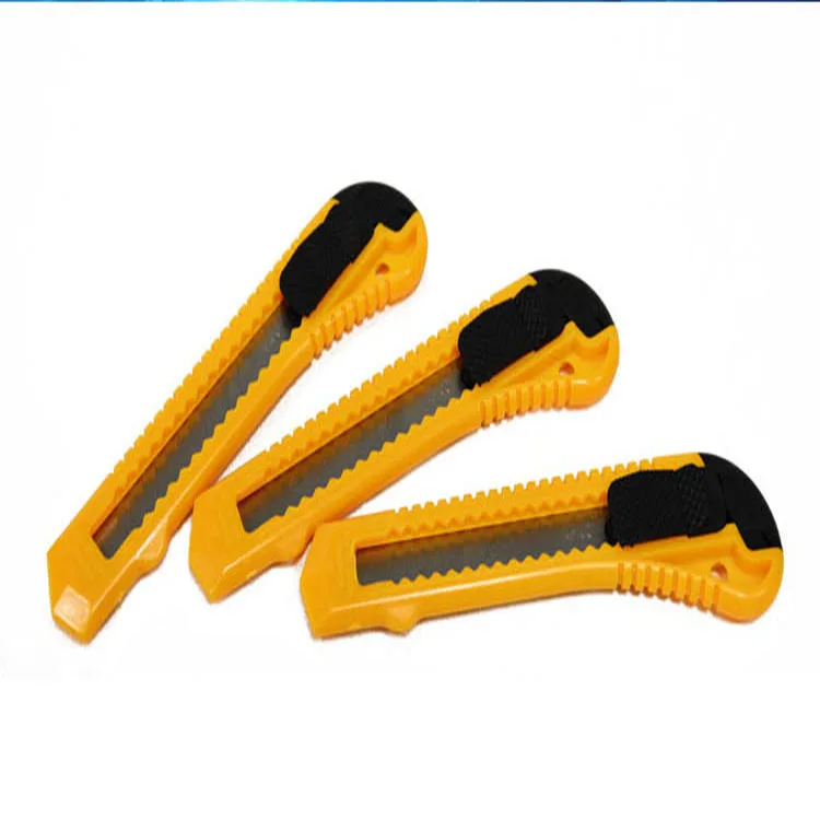 18mm Rubber Cutting Knife with Flexible Snap Wholesale Utility Knife, Auto Lock Safety Knife