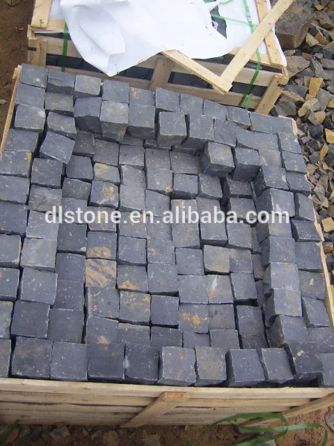 Natural Black Basalt Cubic Paver Stone