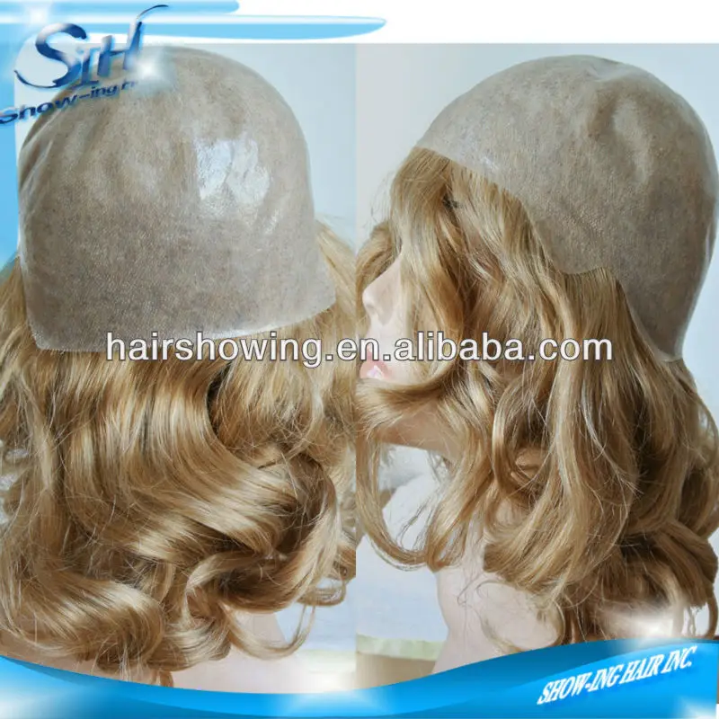 2013 best selling full cap thin skin toupee for women
