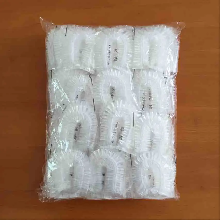 Быстрая доставка, одноразовая пластиковая крышка для душа LDPE с индивидуальной печатной упаковкой логотипа