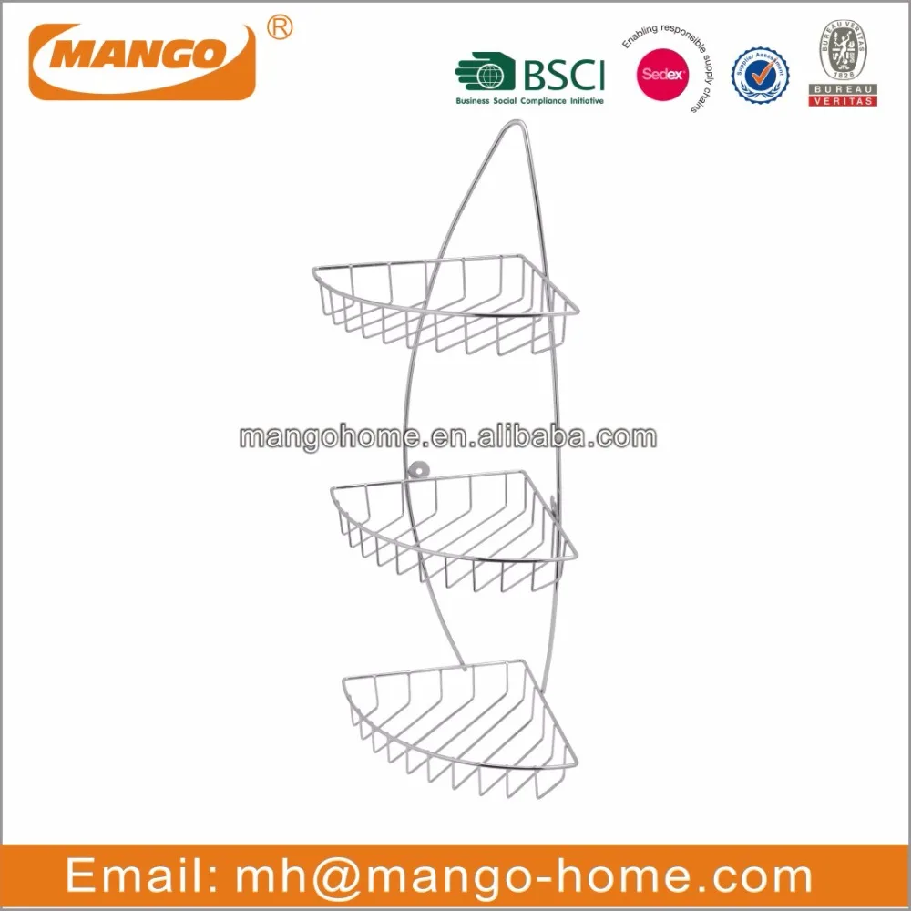 
3-tier Metal Wire Wall Mounted Bathroom hanging Shower Caddy 