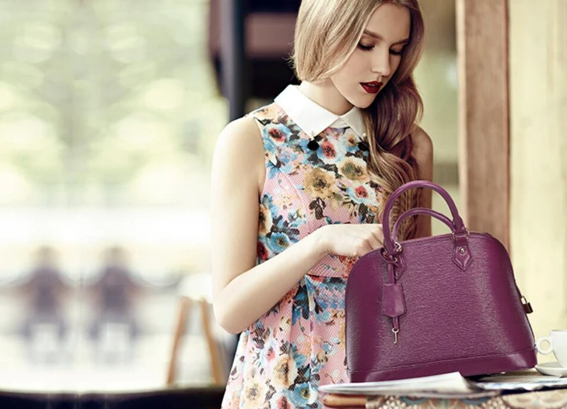 Dreamtop DTD257 fashion genuine leather shell shape handbags women bag