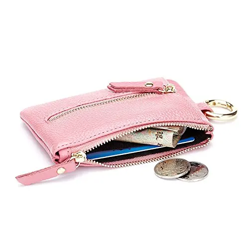 Womens Leather Key Case/Zipper Coin Purse/Card Holder Wallet
