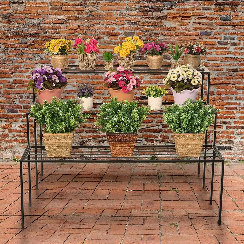 
Outdoor and indoor 3Tier Black Metal Plant Stand/Planter Holder/Multi-fonction Planter Flower Pot Racks 