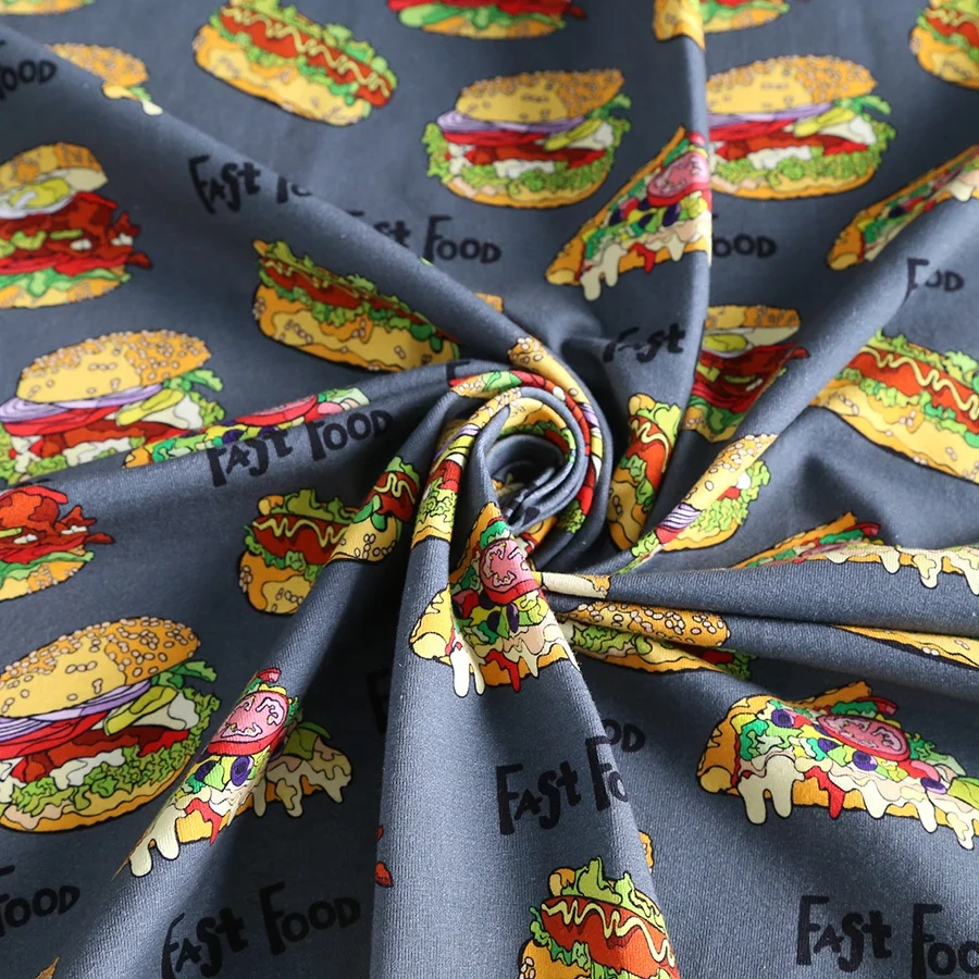 
Digital printing 95 Cotton 5 Spandex lycra Knitted fabric for kids 