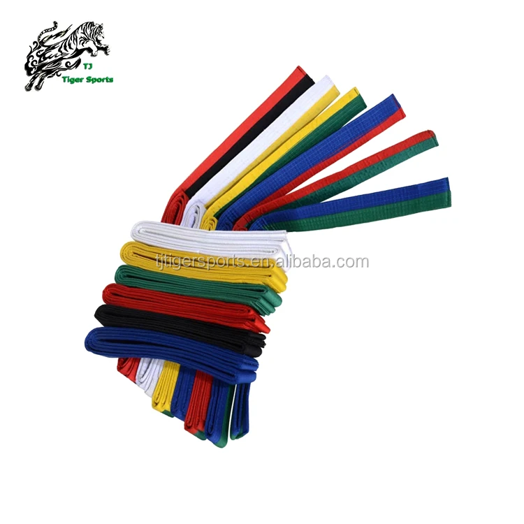 Половинчатый ремень для боевых искусств, оптовая продажа, полиэфирный хлопковый Войлок внутри, изготовленный на заказ однотонный ремень для тхэквондо