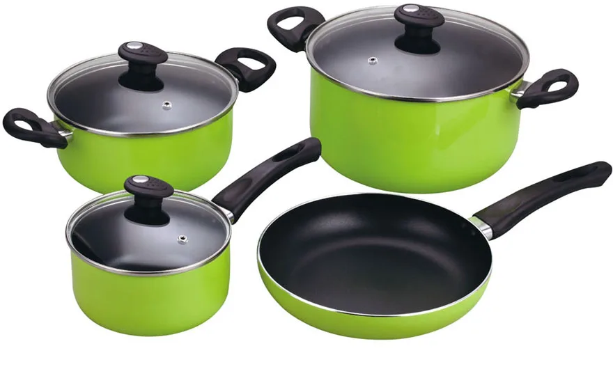 6 Pieces Aluminum Cooking Pot Cookware Sets  Multicolour Non-stick