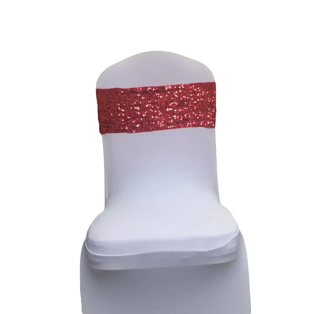 Блестящее свадебное украшение, повязка на стул с золотыми блестками