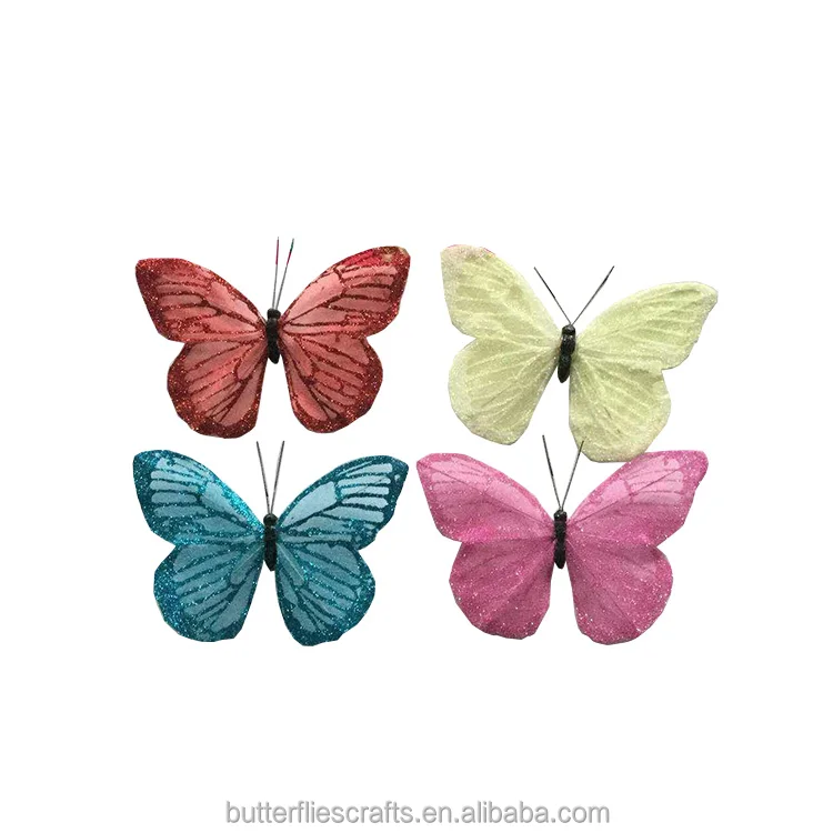 Realistic artificial fabric butterflies for wedding decorations