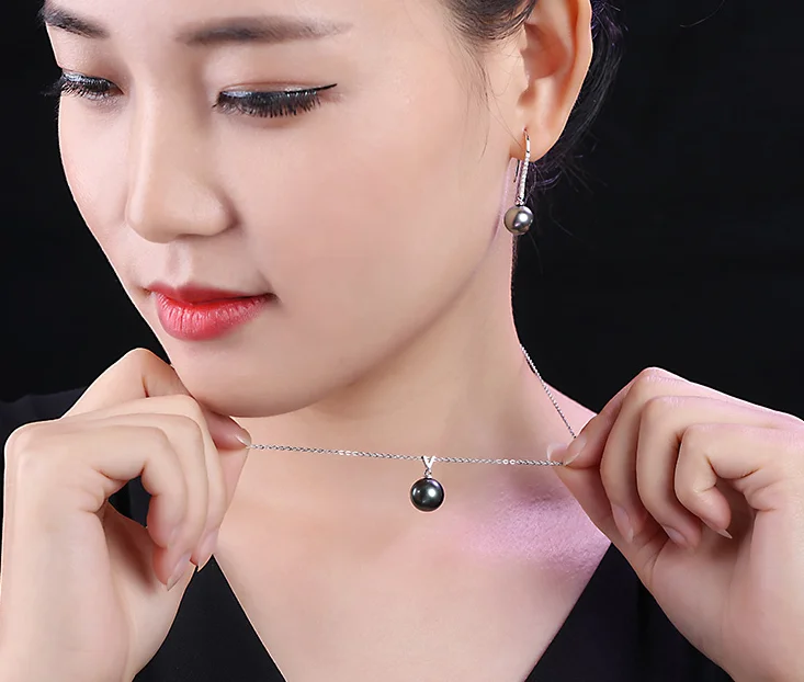 18K gold 10-11mm Classical Real Genuine Tahiti Tahitian South Sea Pearl gold jewelry