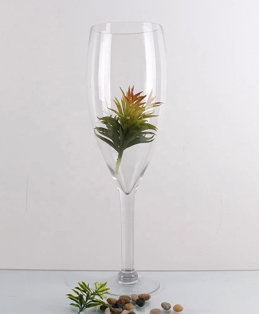 
cheap glass flower martini vases,wine cup shaped glass vase,long stem martini glass vase 