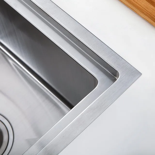 Radius corner Satin double bowl China stainless kitchen sink
