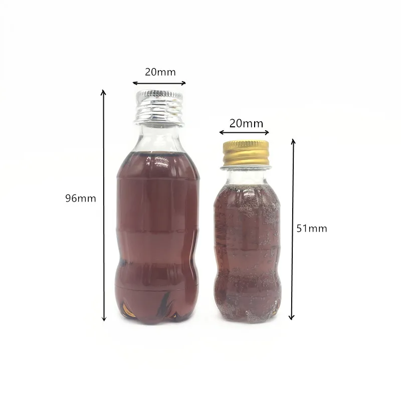 50ml 60ml disposable mini pet plastic soft drink bottle