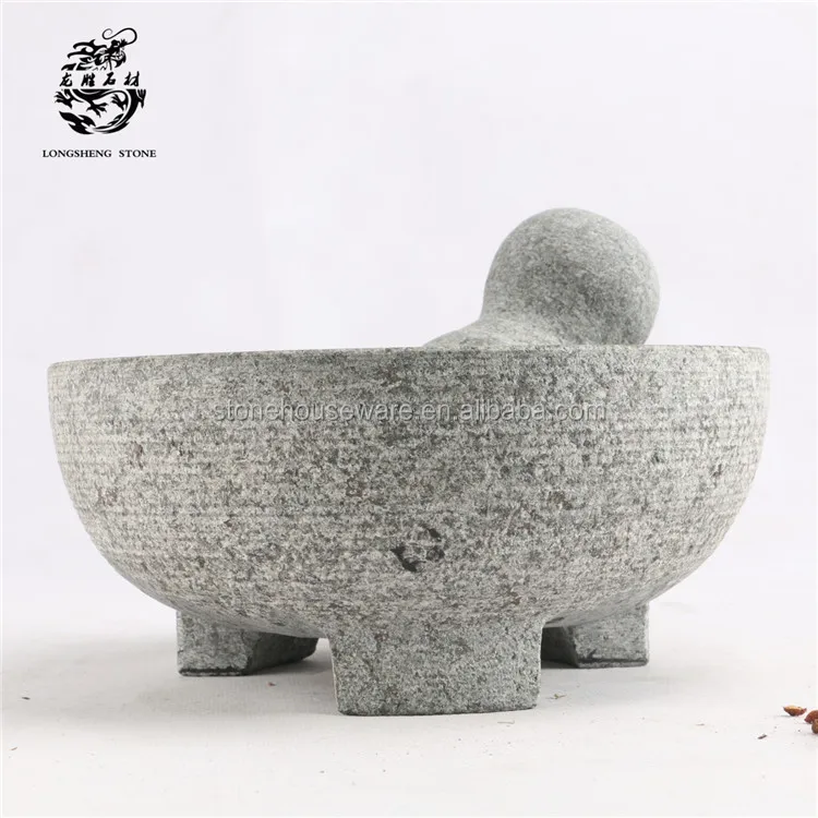 Spice & Pepper grinder 8-inch / 20 cm Natural Granite mortar and pestle sets with three legs