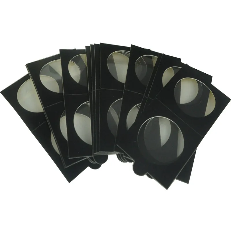 Wholesales Customized Challenge Euro Coin Collection Cardboard Holder Box With Double-side Adhesive and Clear PVC Film