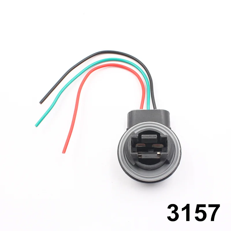 car bulb connector T25 3156 3157 P27W bulb socket harness plug connector t25 3156 Wiring Socket for LED Signal Light lamp holder