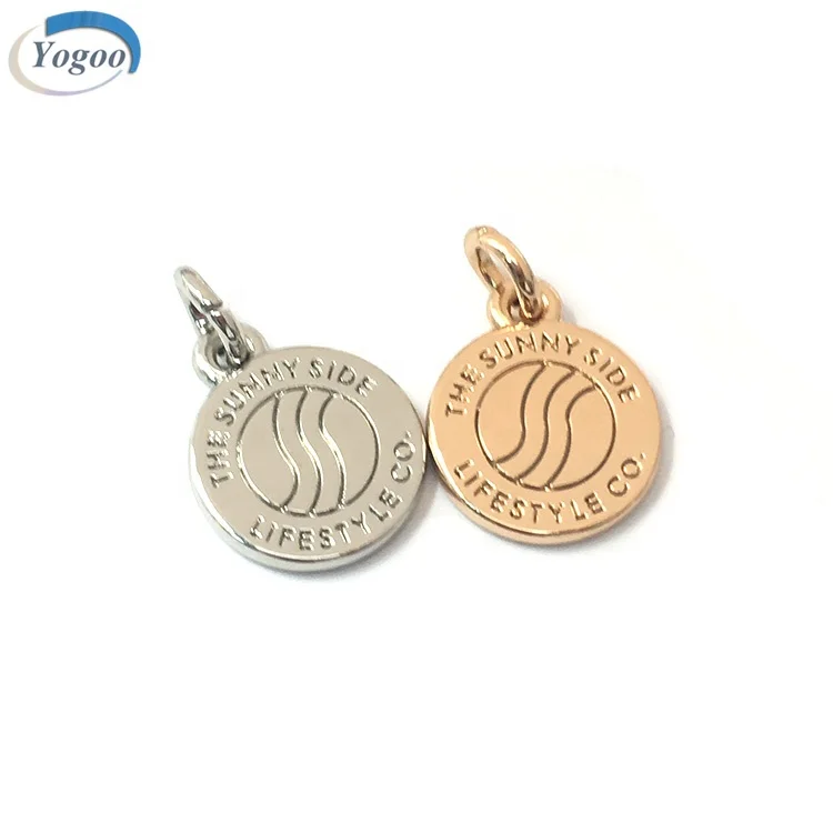Personalized Silver Gold Logo Engraved Custom Metal Charm for Jewelry Making