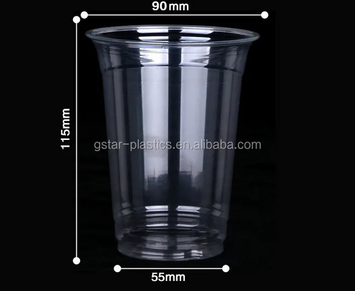 14oz 400ml Transparent Clear Disposable Plastic PET Iced Water Juice Glass Cups with Dome Lids