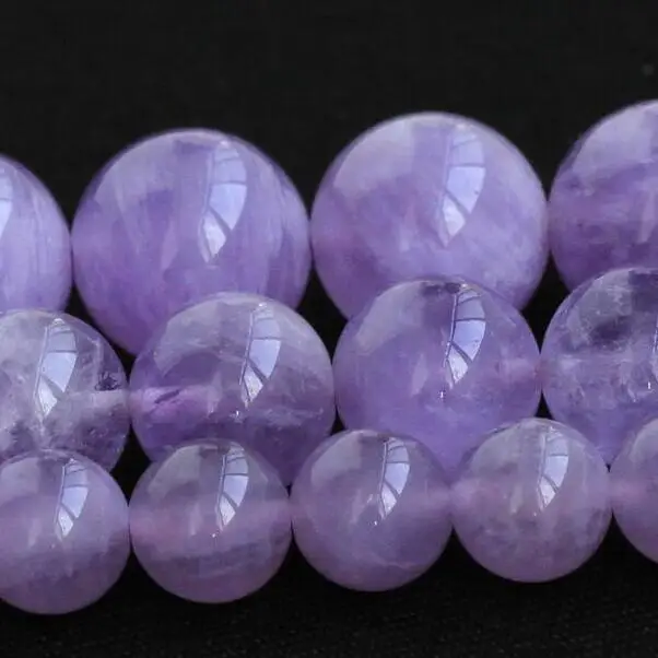 12mm Bulk Sale Natural Round Smooth Big Amethyst Lavender Precious Beads