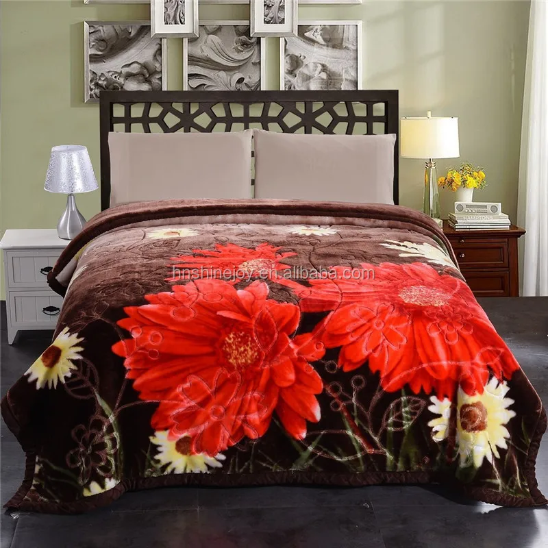 
Heavy Plush Soft Korean Style 2ply King size Mink velvet fleece raschel bed blanket 