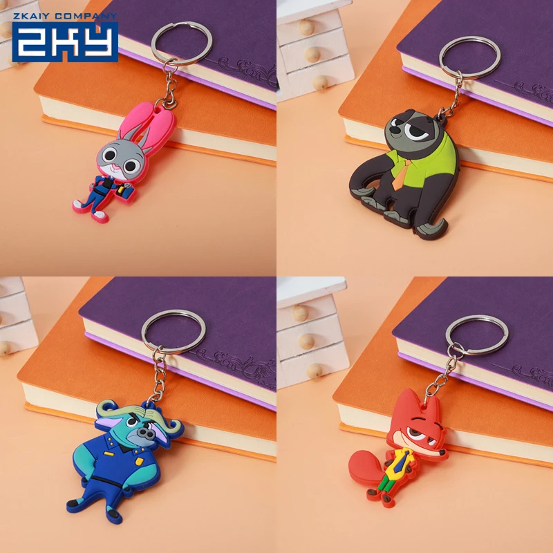 
Animal Cartoon Toys Dolls Zootopia Keyring Rubber Keyring Handbag Purse Backpack Charms Keychain Gift 