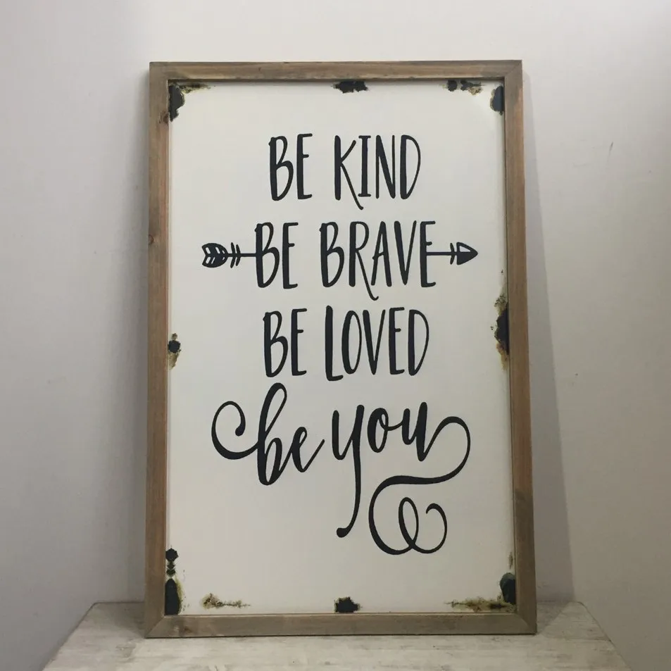 Vintage Herb and Spices Botanical Wood Framed Plaques, Primitive Country Farmhouse Home Decor Sign