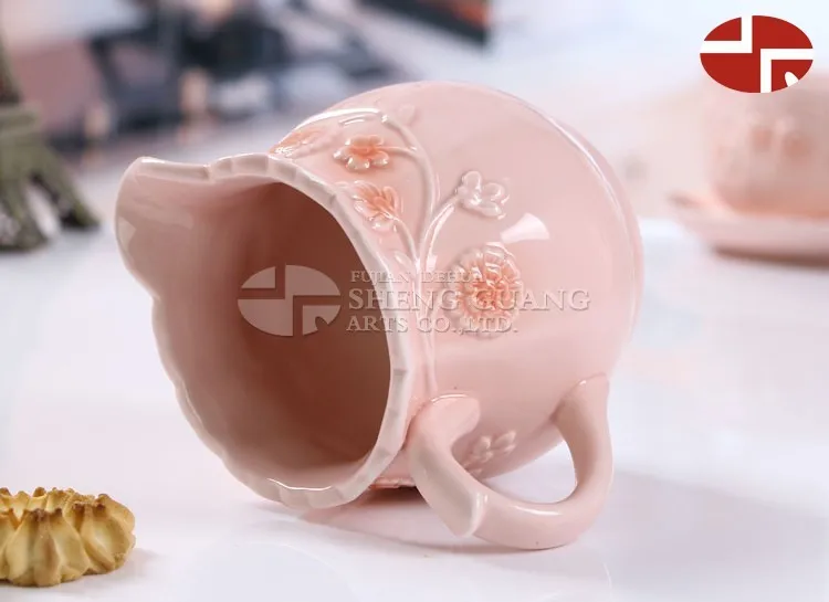 Handmade Unbreakable Unglazed Mug Of Milk Coffee Ceramic Tumbler Cups with Lid