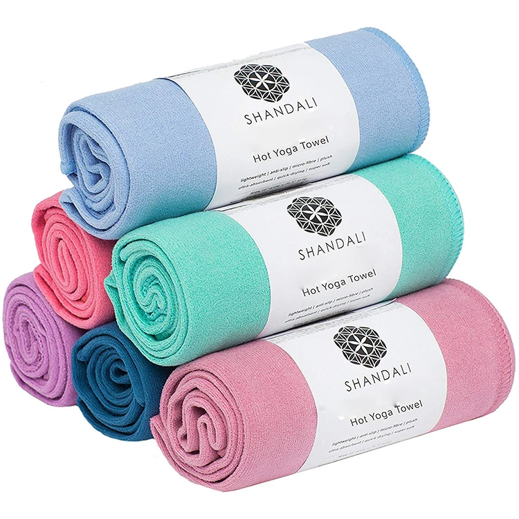 Hot Sale Absorbent Cheap Exercise Cleanable Non Slip Custom Foldable Yoga Mat Towel