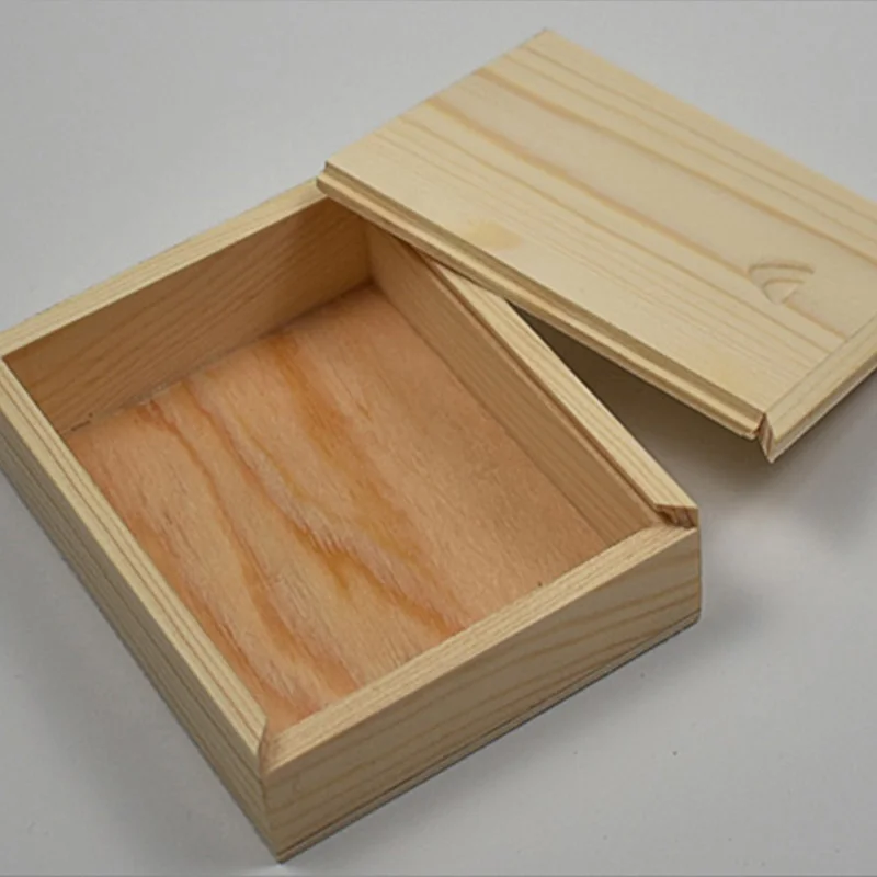 Delicate small pine wood natural color wooden packaging boxes