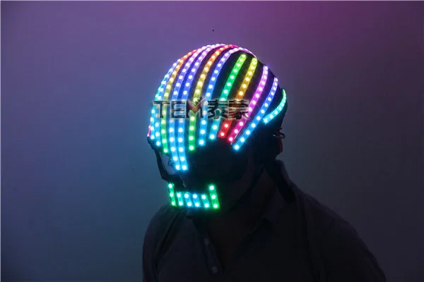 LED helmet Full color luminous LED helmet with Multiple effects Glowing Party DJ Robot Mask business accessories