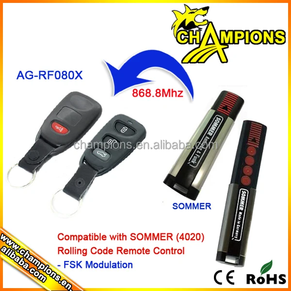 Совместимость с SOMMER 4020 868 МГц плавающий код дистанционного управления AG-RF080X