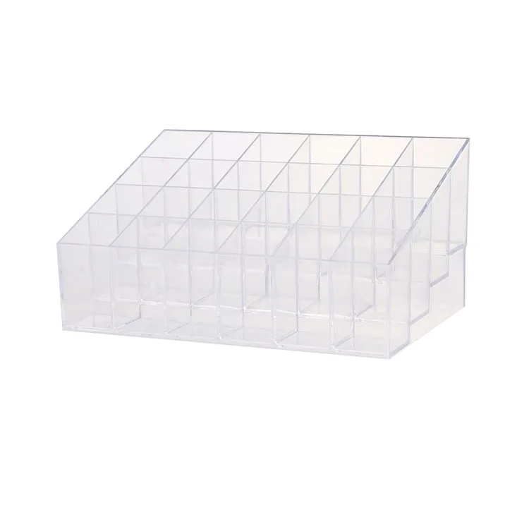 
New Product 24 Grids Large Lipstick Rack Cosmetic Finishing Box Desktop Clear Storage Box 