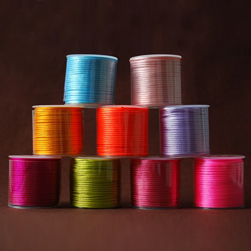 LONGJIE wholesale 24 colors 2mm nylon silk cord for bracelet