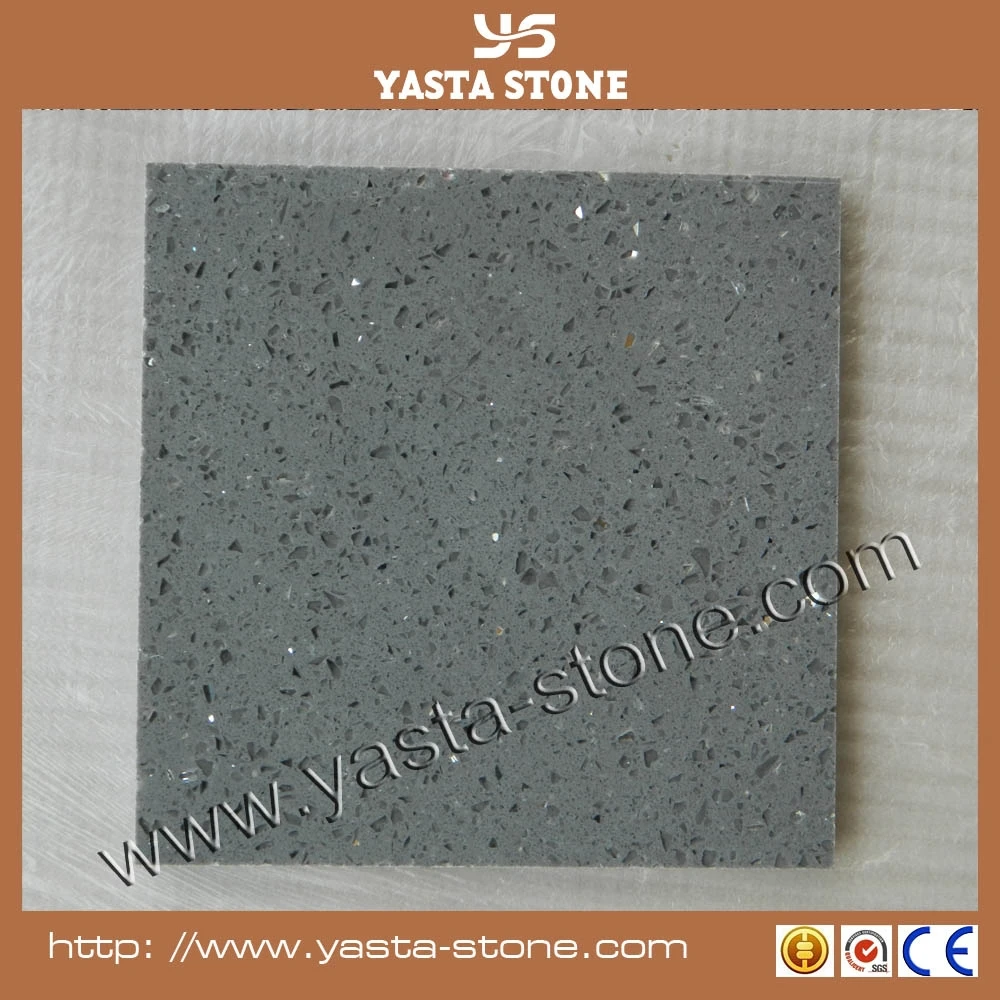 Sparkling Starlight Quartz Floor Grey Quartz Mirror Fleck Tiles
