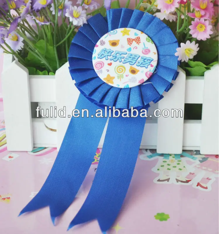 button badge with ribbon rosette