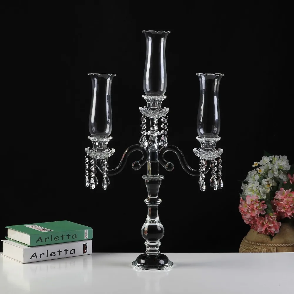 Недорогой хрустальный канделябр в форме золотого шара с 3 ручками украшение для дома на продажу