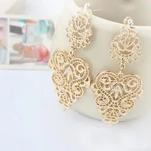 Retro Vintage Alloy Women Silver Golden Long Bohemian Pierced Dangle Earrings