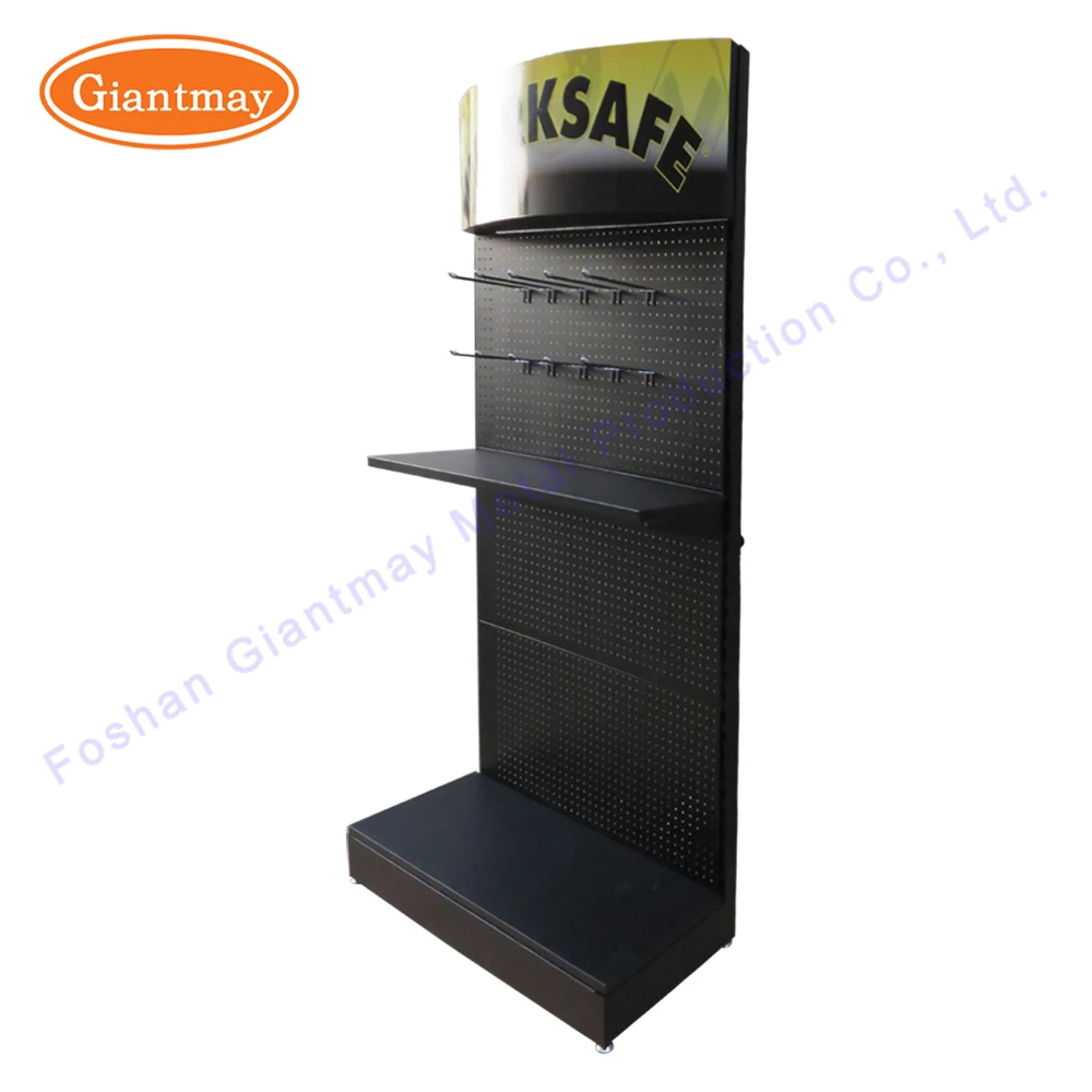 iron metal pegboard for hardware product hang power tools display stand shelves rack